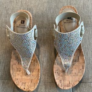 White Mountain cork wedge sandals. Perfect for day or night.